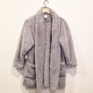 Natori Plush Gray Robe W/O belt Sz  L/XL